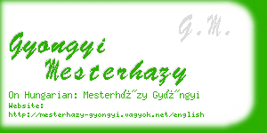 gyongyi mesterhazy business card